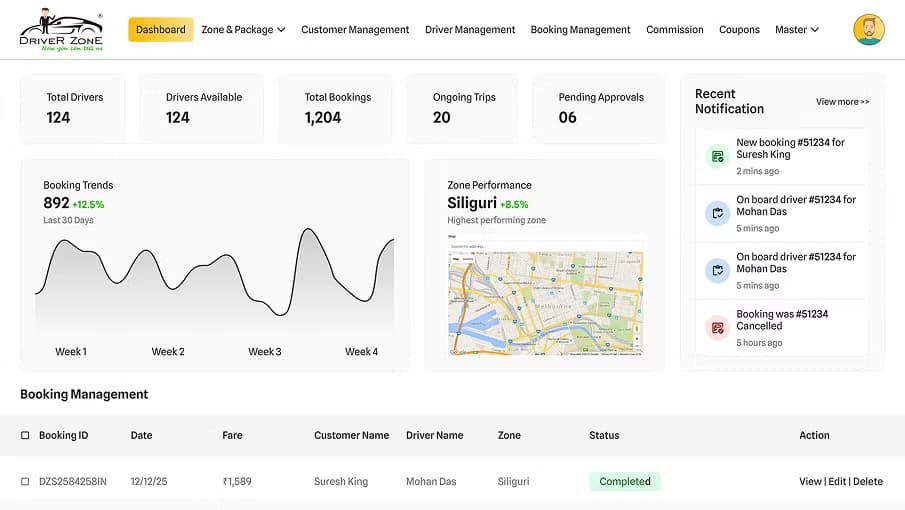 Driver Booking App